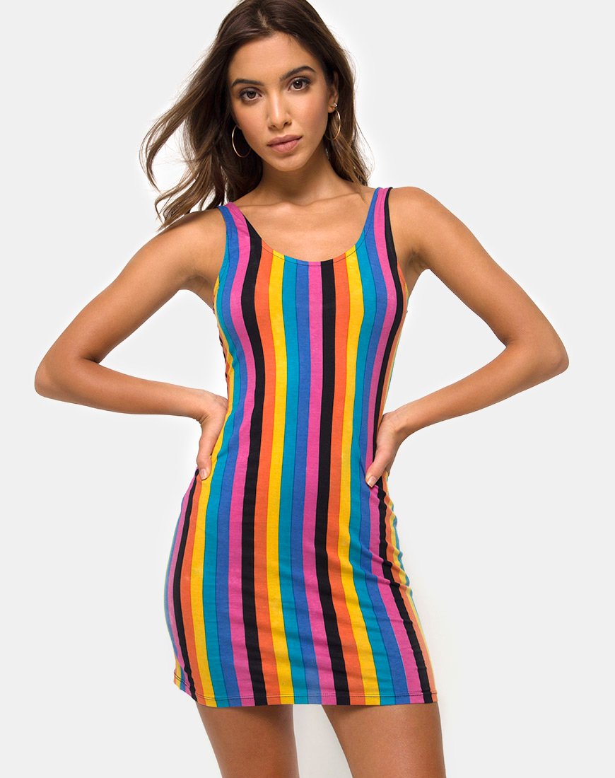 Abito Bodycon Uniper in nuova riga mista verticale
