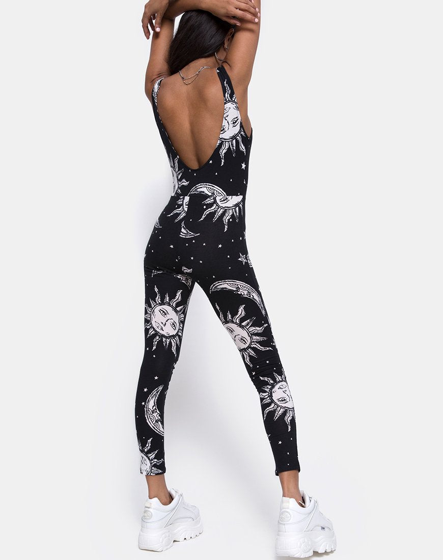 Immagine di Unitard in formato oversize Sole Luna e Stelle