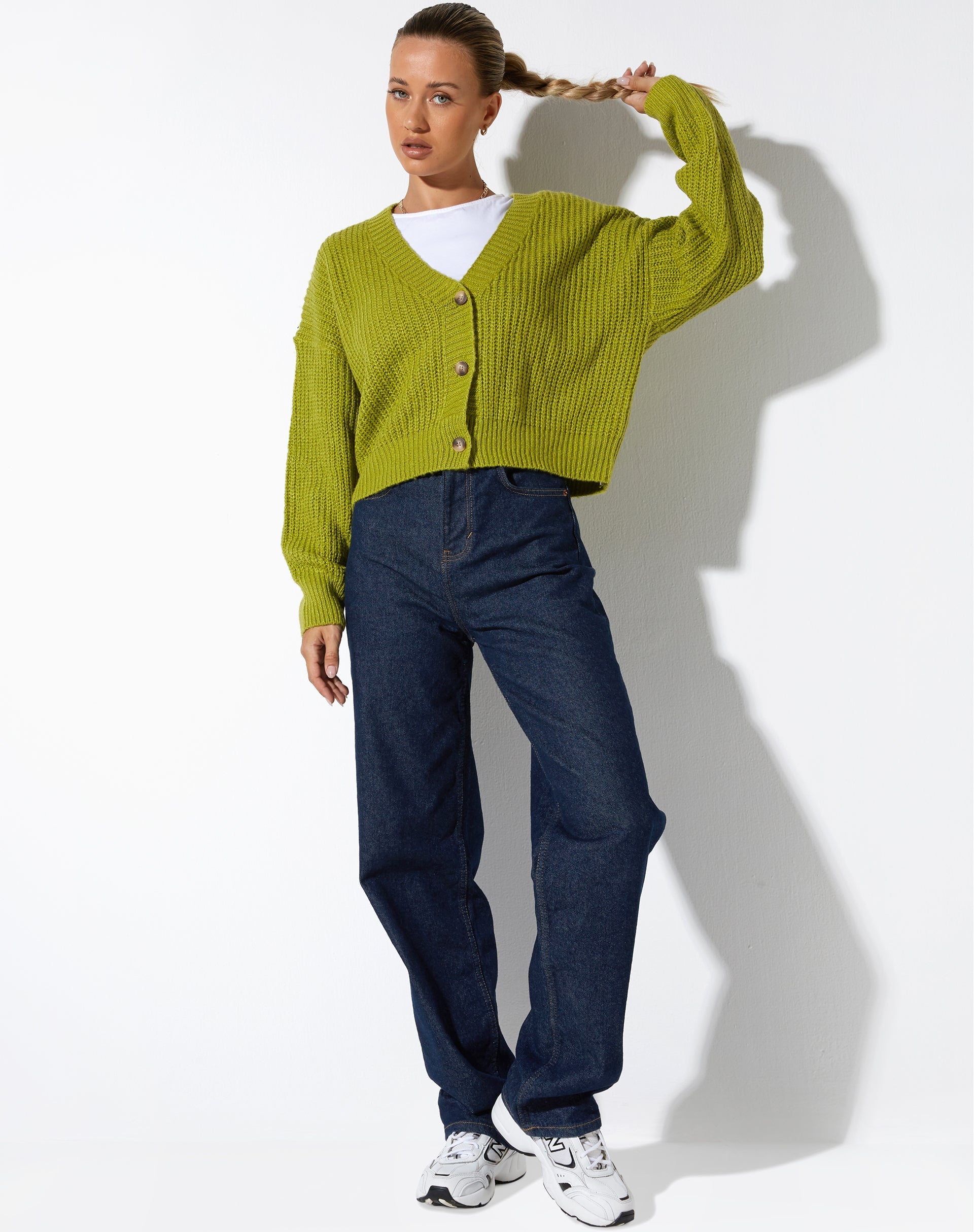 immagine del cardigan Faya in maglia Sour Apple