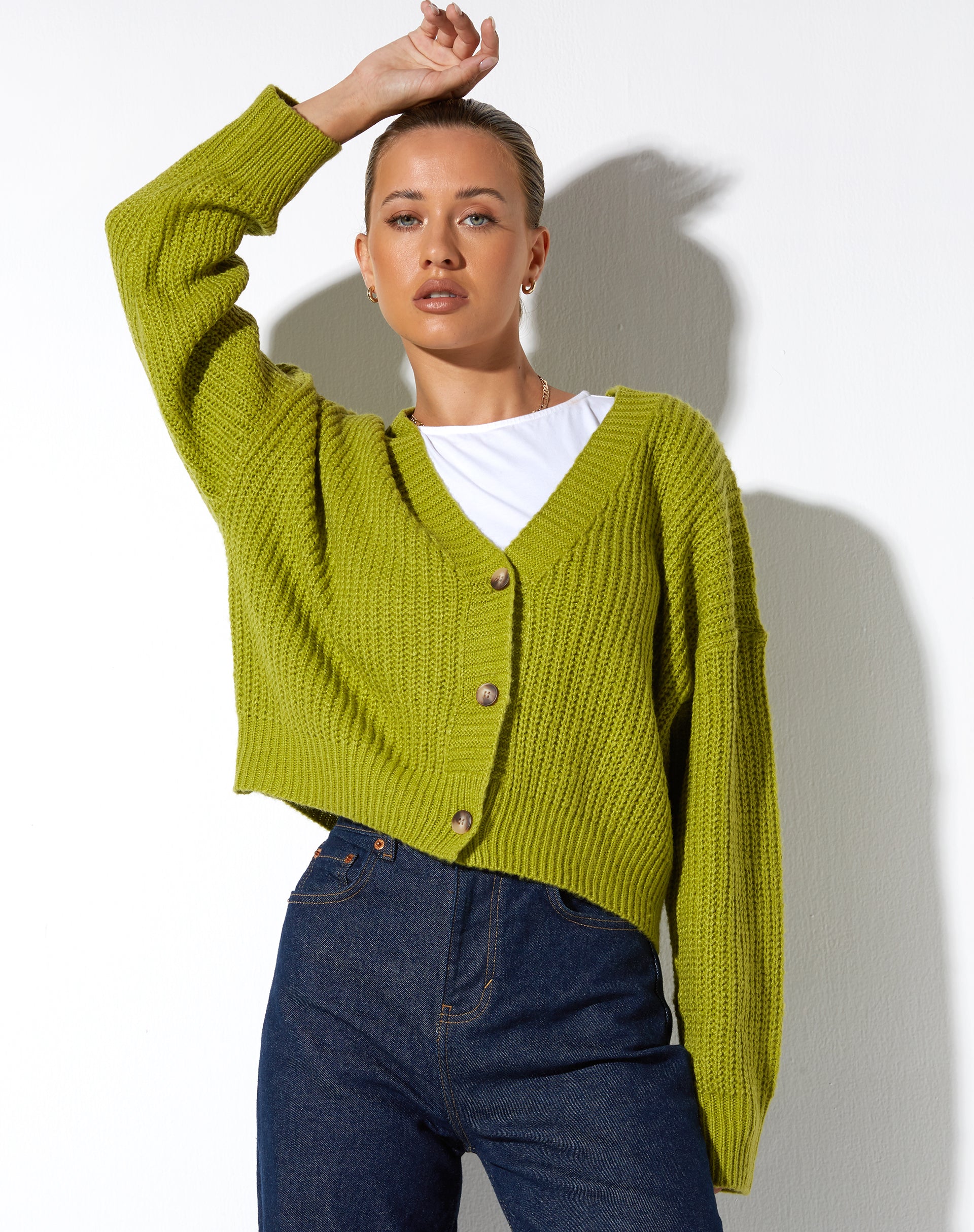 immagine del cardigan Faya in maglia Sour Apple