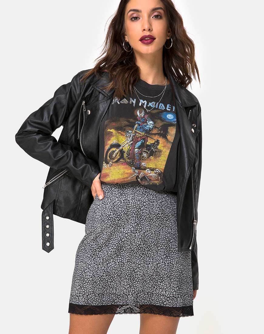 Immagine di Urila Mini Skirt in Ditsy Leopard Grey