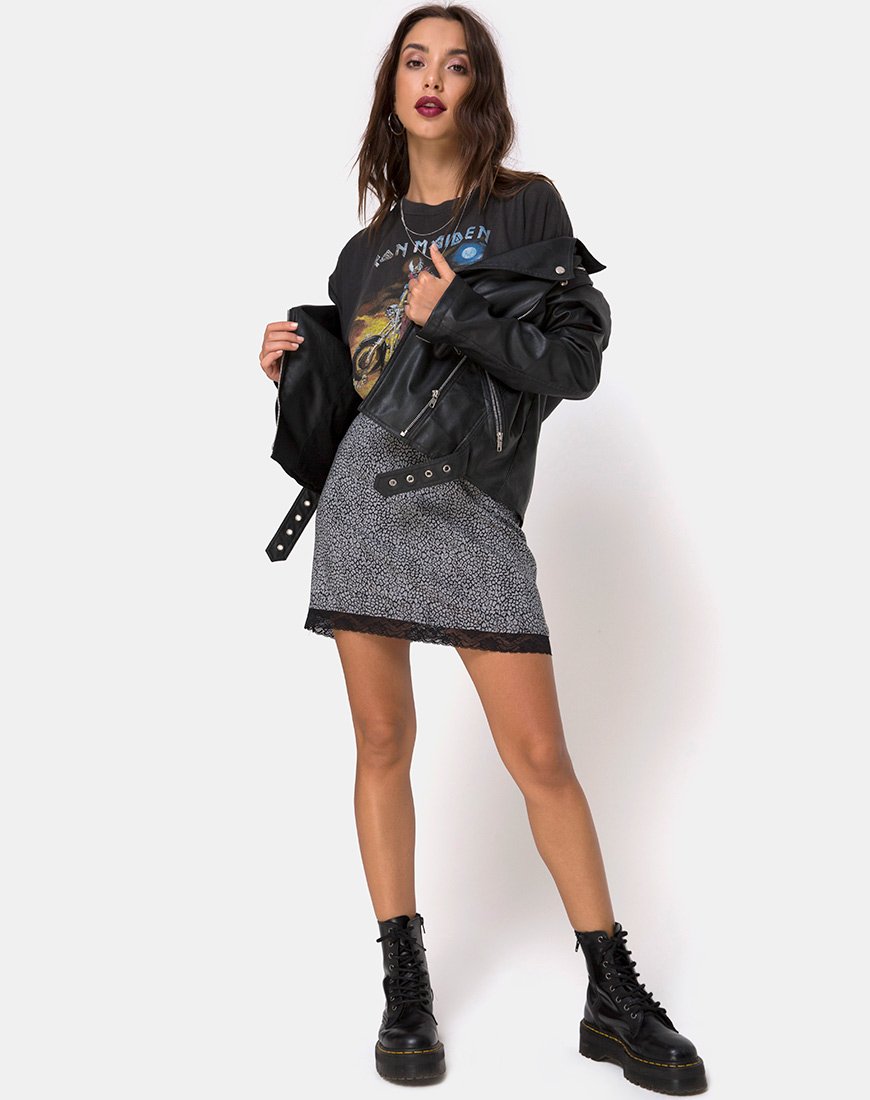Immagine di Urila Mini Skirt in Ditsy Leopard Grey