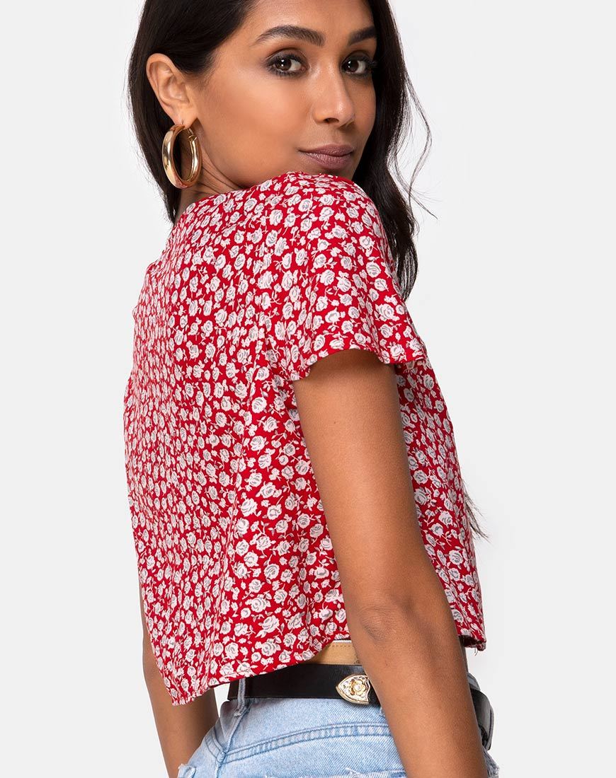 Camicetta Vaco in rosa rossa e argento