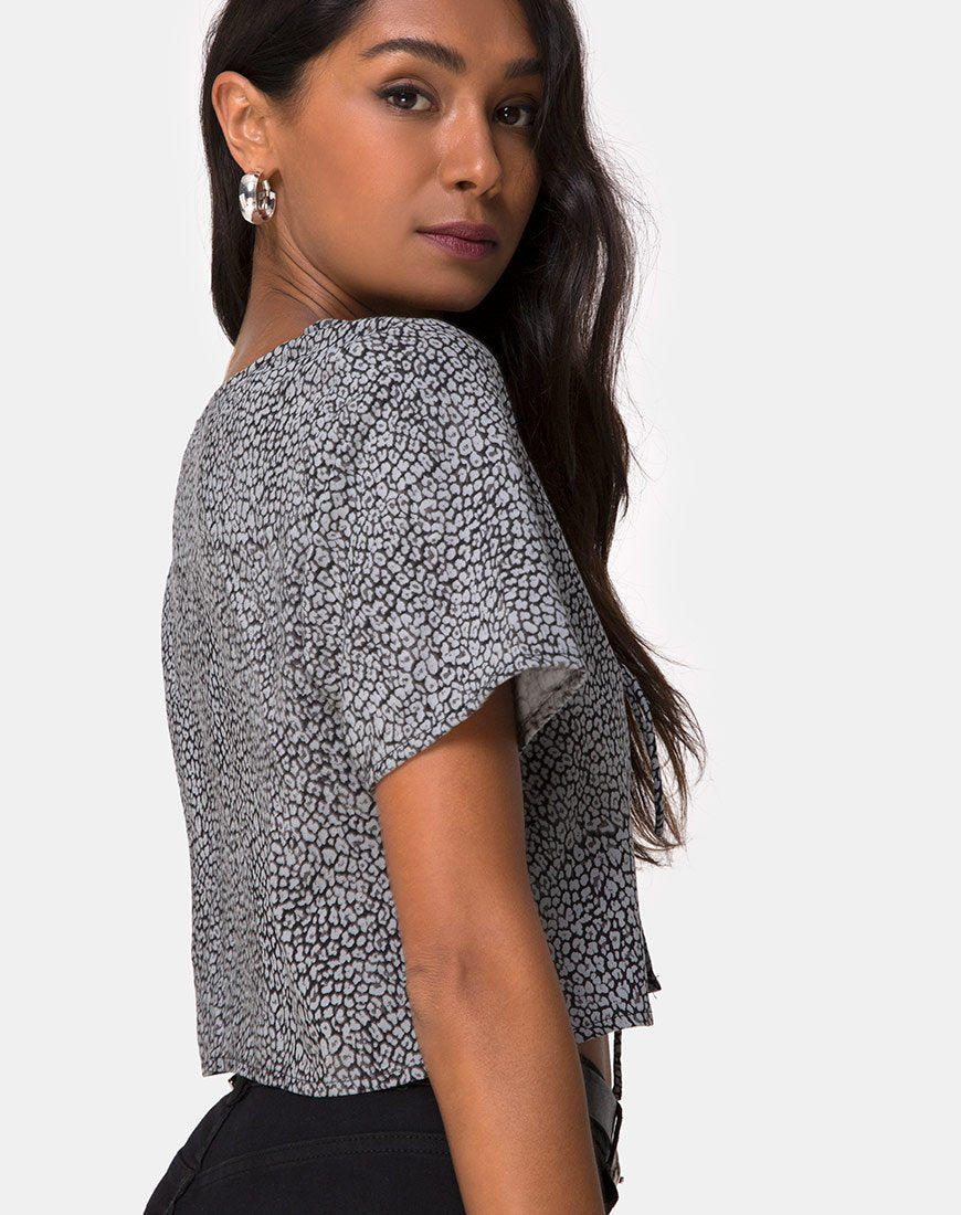 Camicetta Vaco in grigio leopardato Ditsy