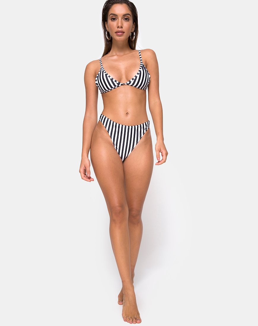 Immagine di Vader Bikini Top a righe bianche e nere