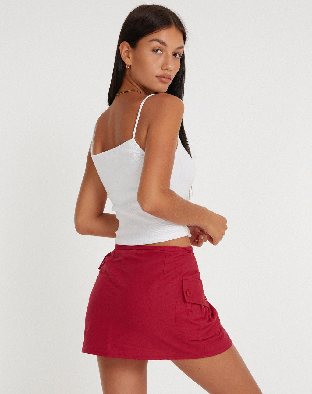 Minigonna Valio in rosso tango