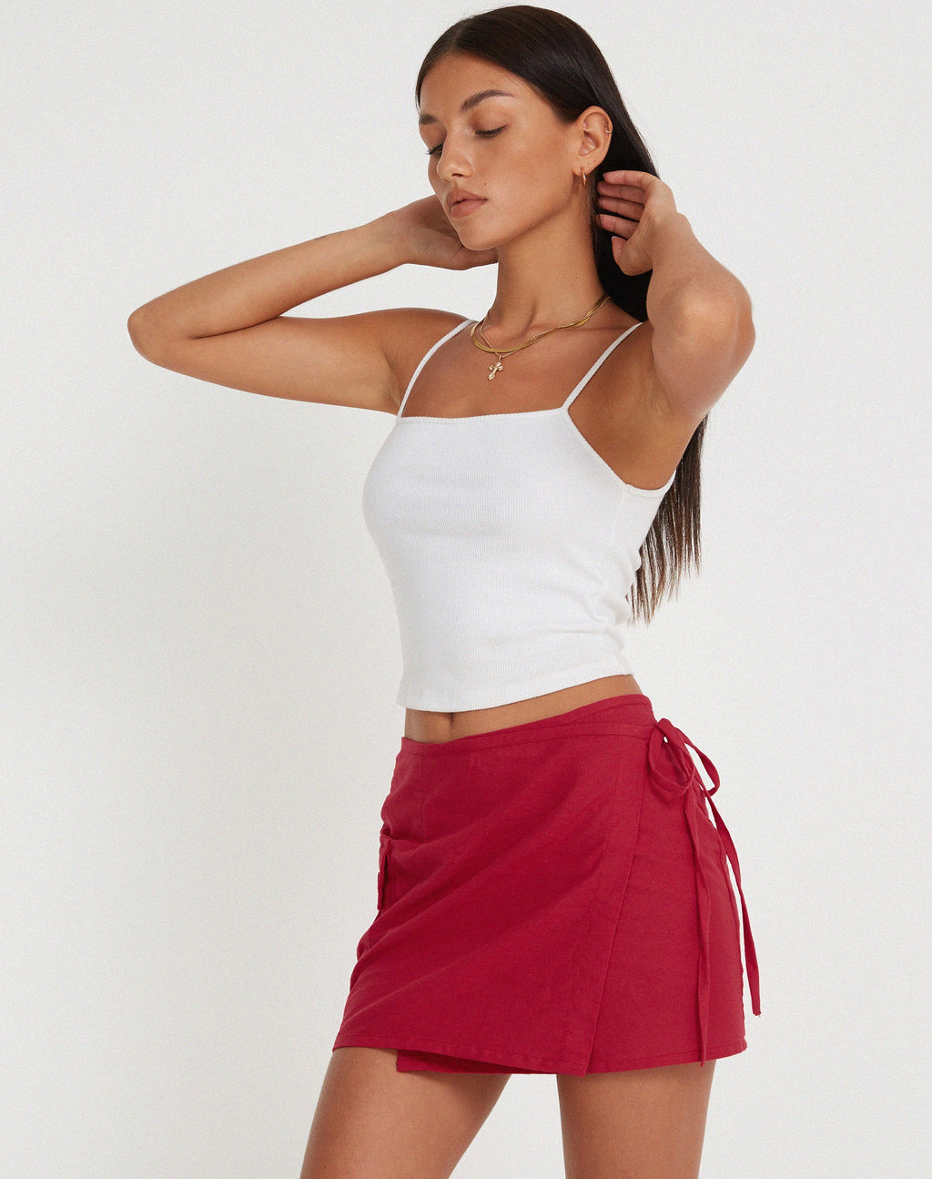 Minigonna Valio in rosso tango