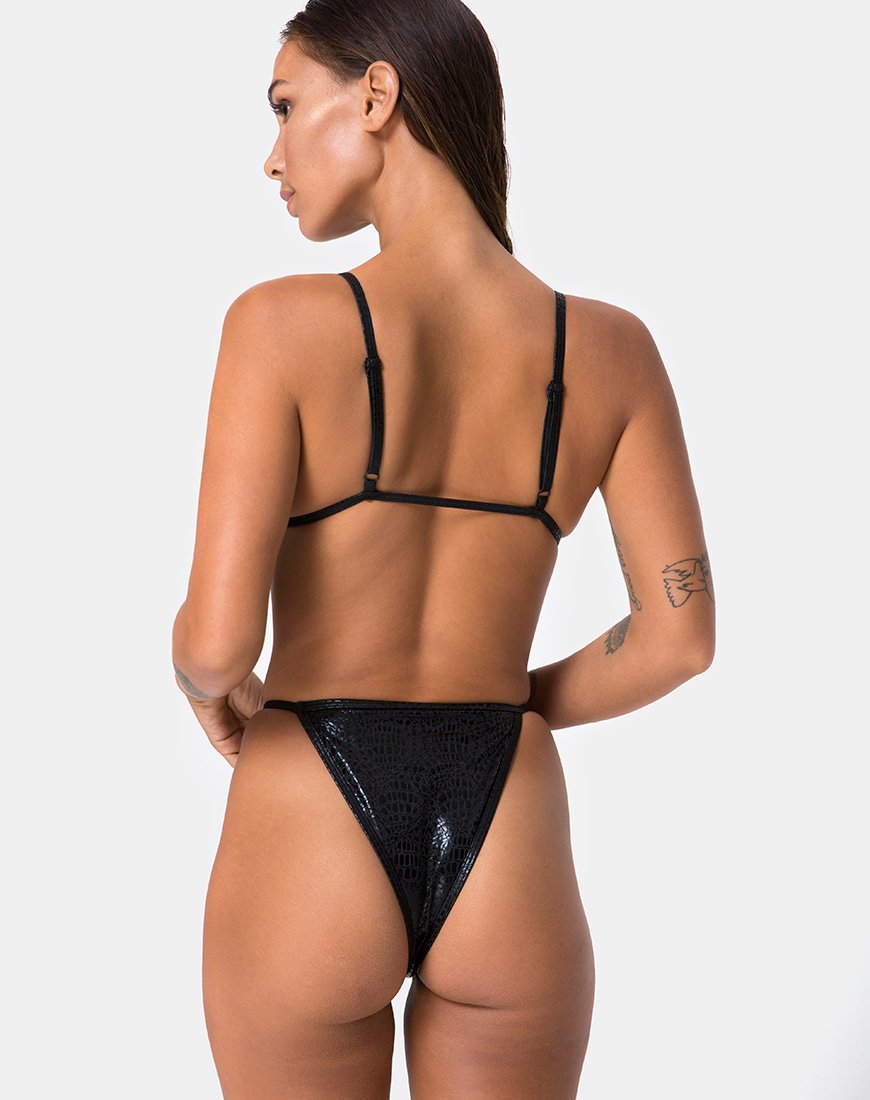 Immagine di Valter Top bikini in nero Oil Snake