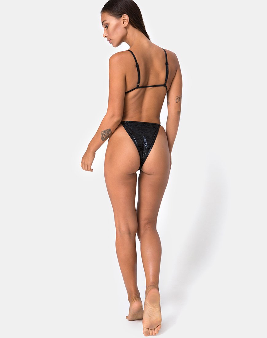 Immagine di Valter Top bikini in nero Oil Snake