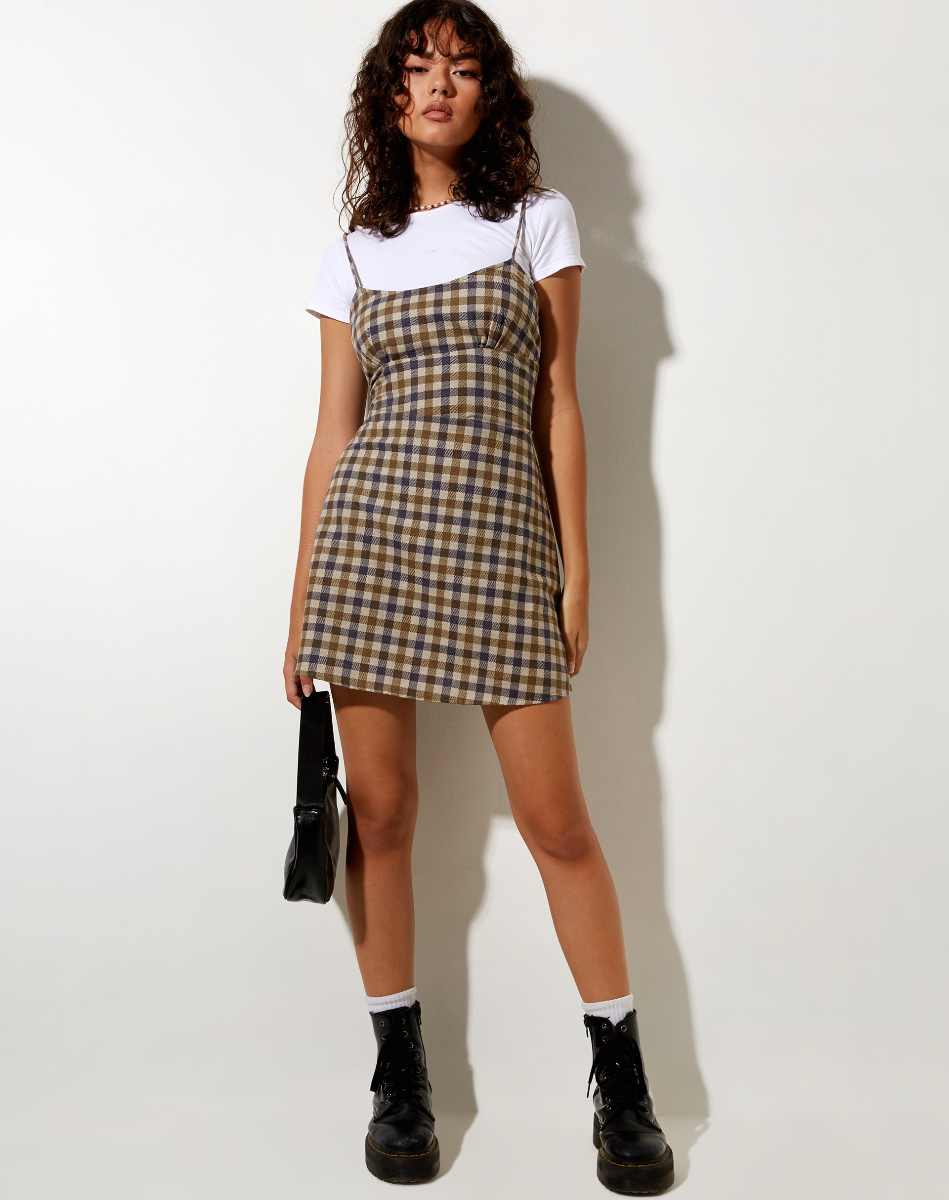 Immagine di Valy Slip Dress in 40s Check Tan