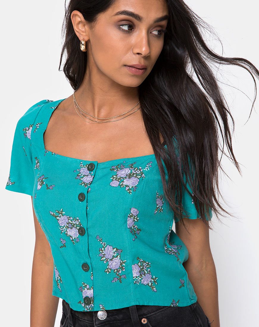 Immagine di Valza Top in Soi Rose Green