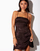 Immagine di Enif Slip Dress in raso zebrato Cioccolato amaro