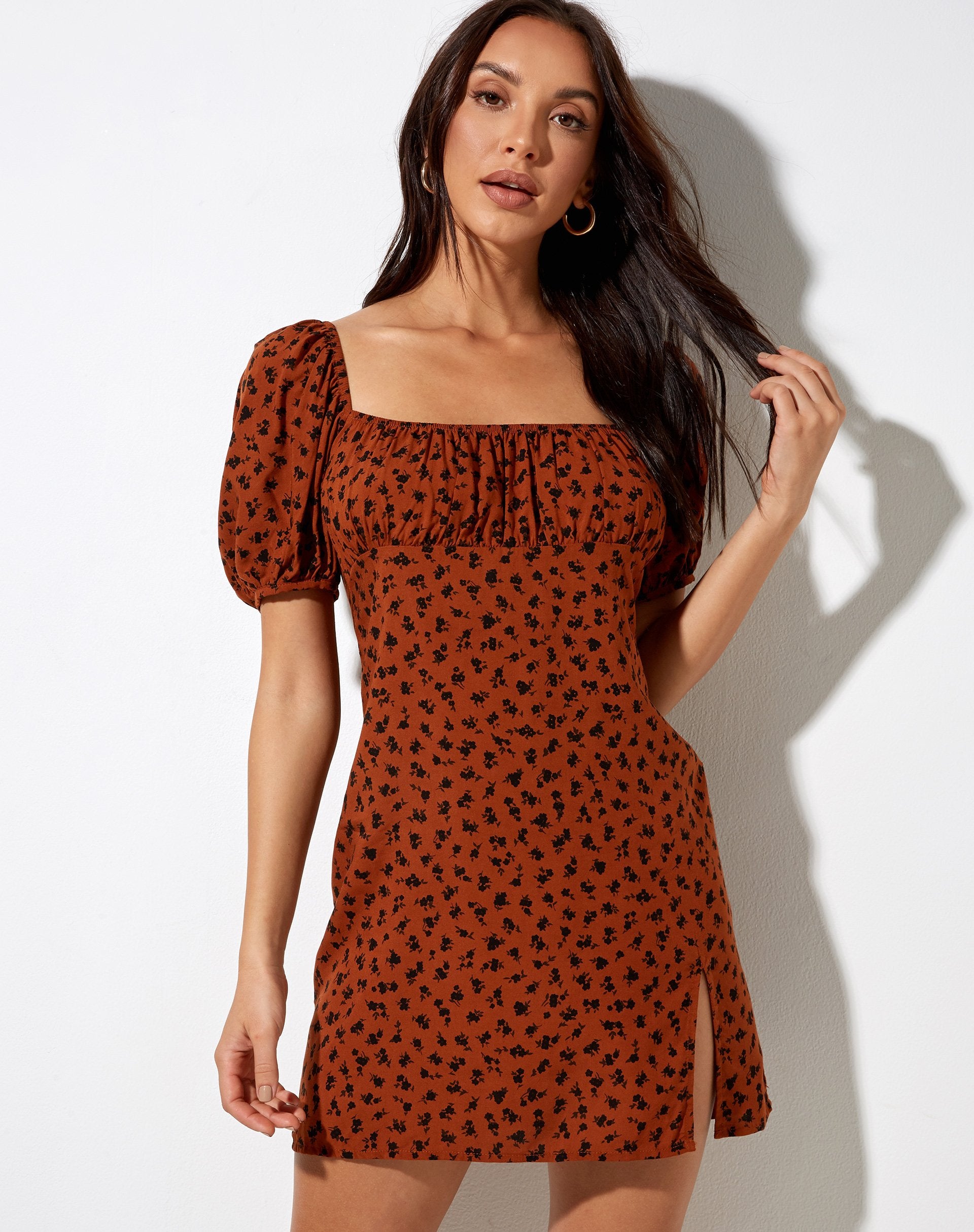Immagine di Varie Mini Abito in Dainty Daisy Bombay Brown