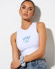 Immagine di Vasque Vest Top in Bianco Angelo Precious Blue Embro
