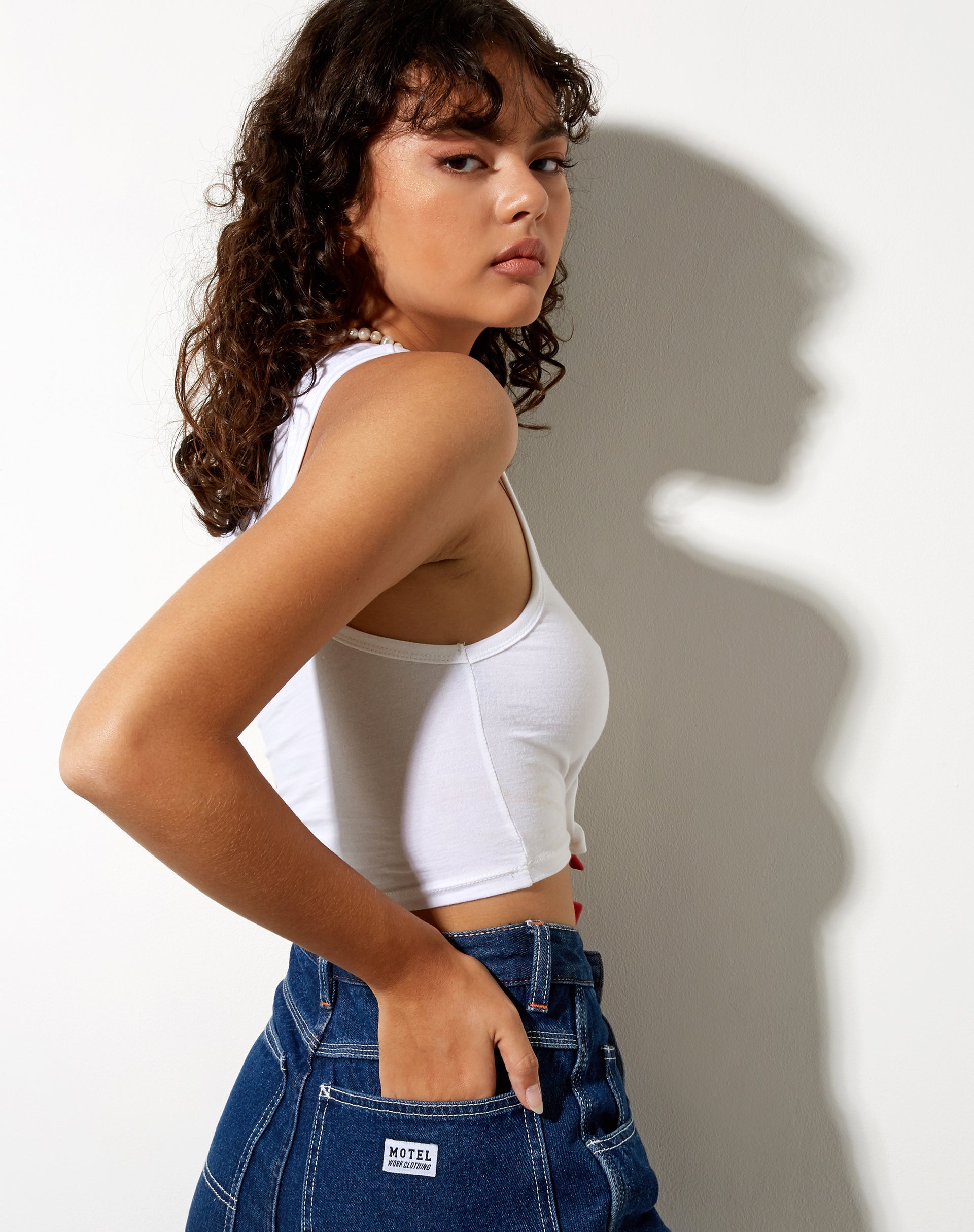 Immagine di Vasque Vest Top in White Mushroom Embro