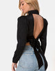 Immagine di Jasty Crop Top in raso nero ghepardo