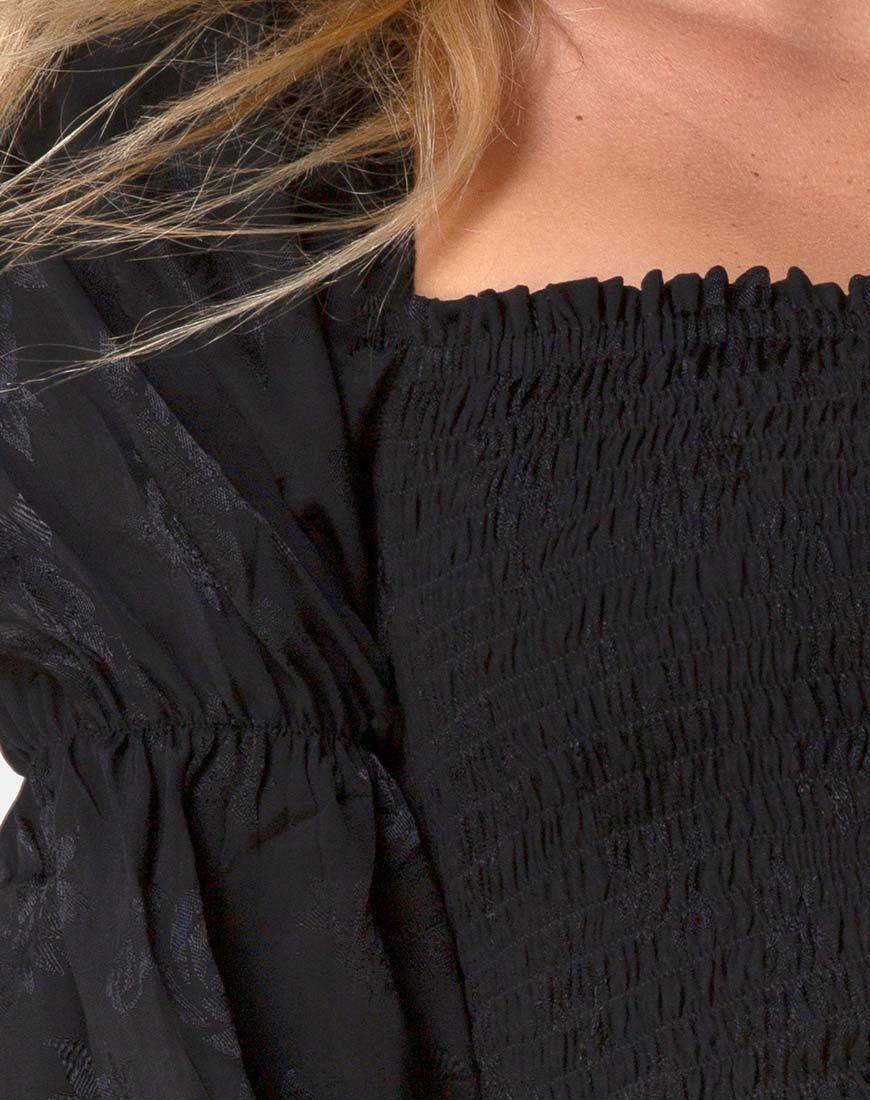 Immagine di Velina Crop Top in Satin Rose Nero