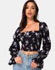 Immagine di Velina Top in Bianco Rosa Nero