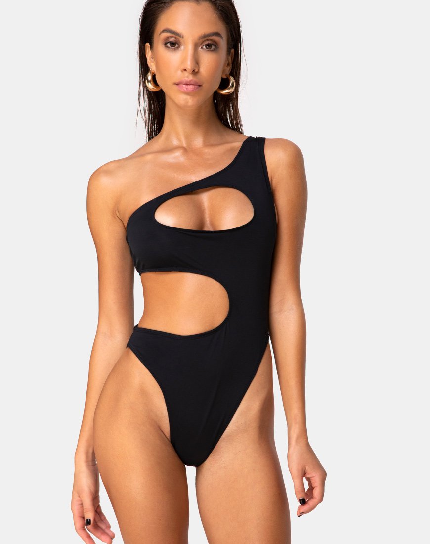Costume da bagno Velora in nero opaco