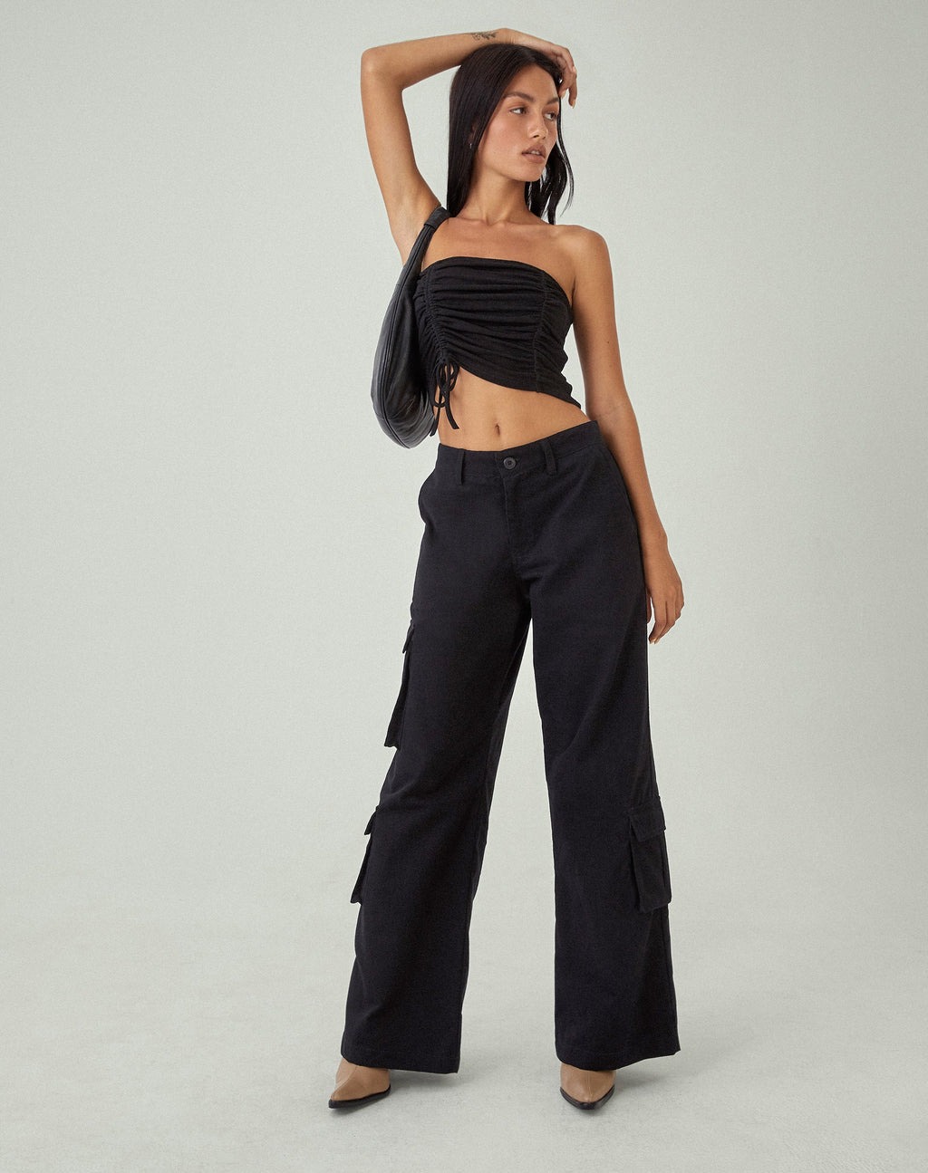 MOTEL X JACQUIE Shan - Pantaloni a gamba larga in nero