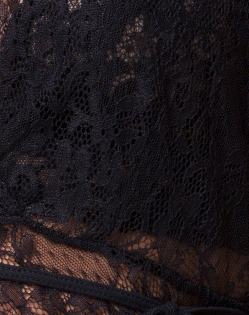 Immagine di Veronica Wrap Top in pizzo romantico Nero