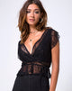 Immagine di Veronica Wrap Top in pizzo romantico Nero