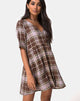 Immagine di Verren Babydoll Dress in Tartan Brown