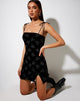 Immagine di Verso Bodycon Dress in Nero Timbro Cupido Argento