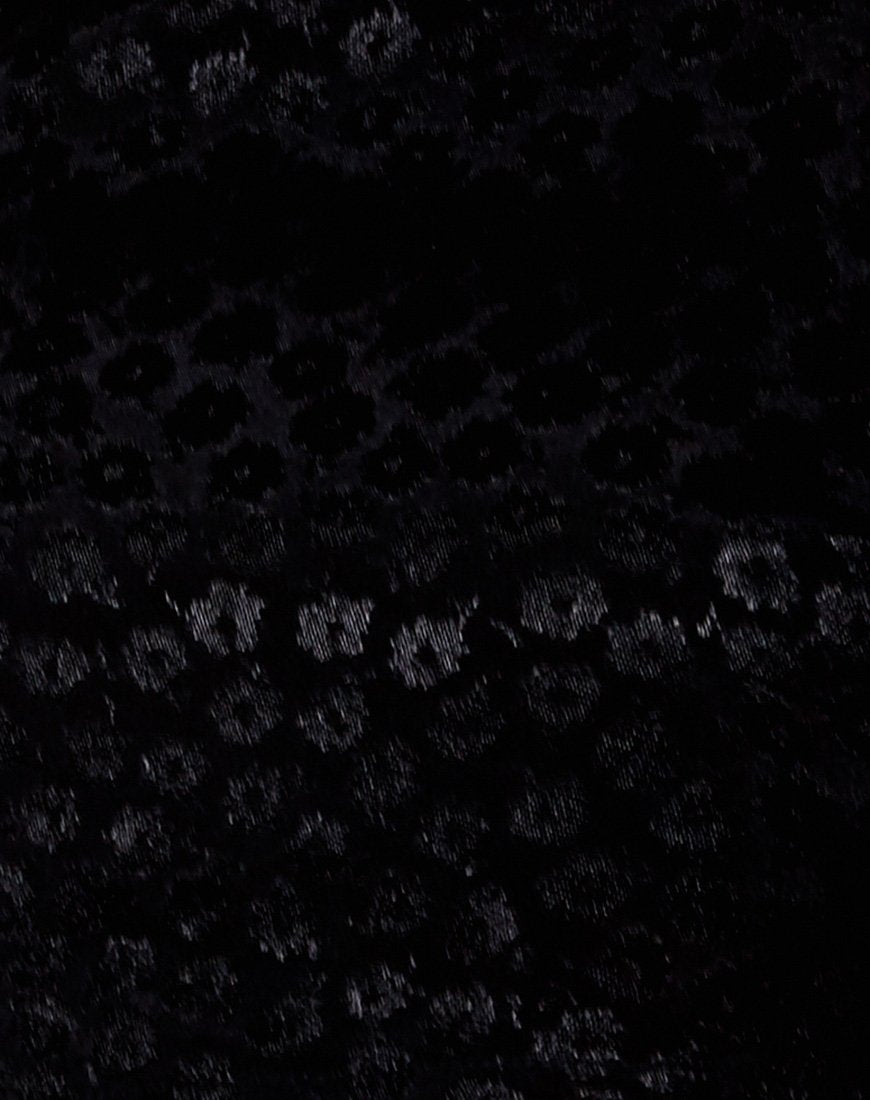 Immagine di Vhan Crop Top in raso Ditsy Rose Nero