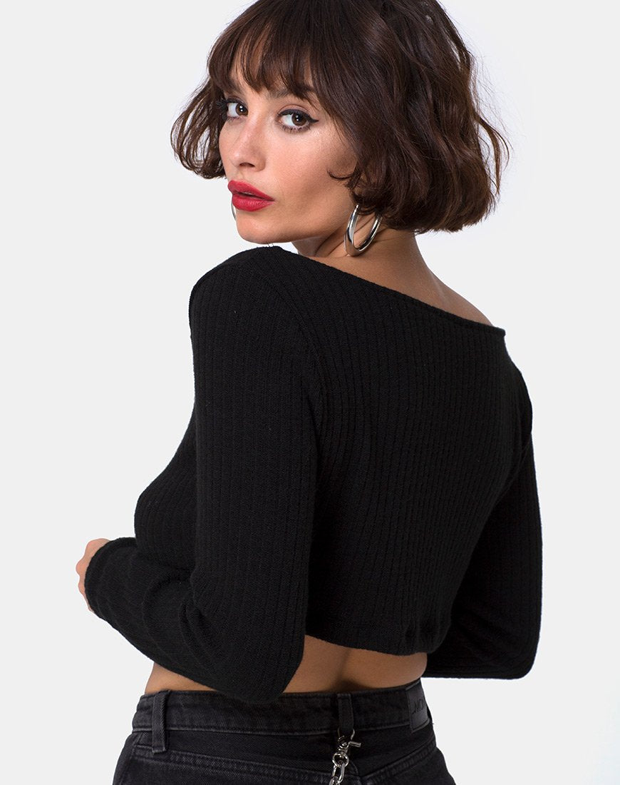 Immagine di Vile Top in Rib Black