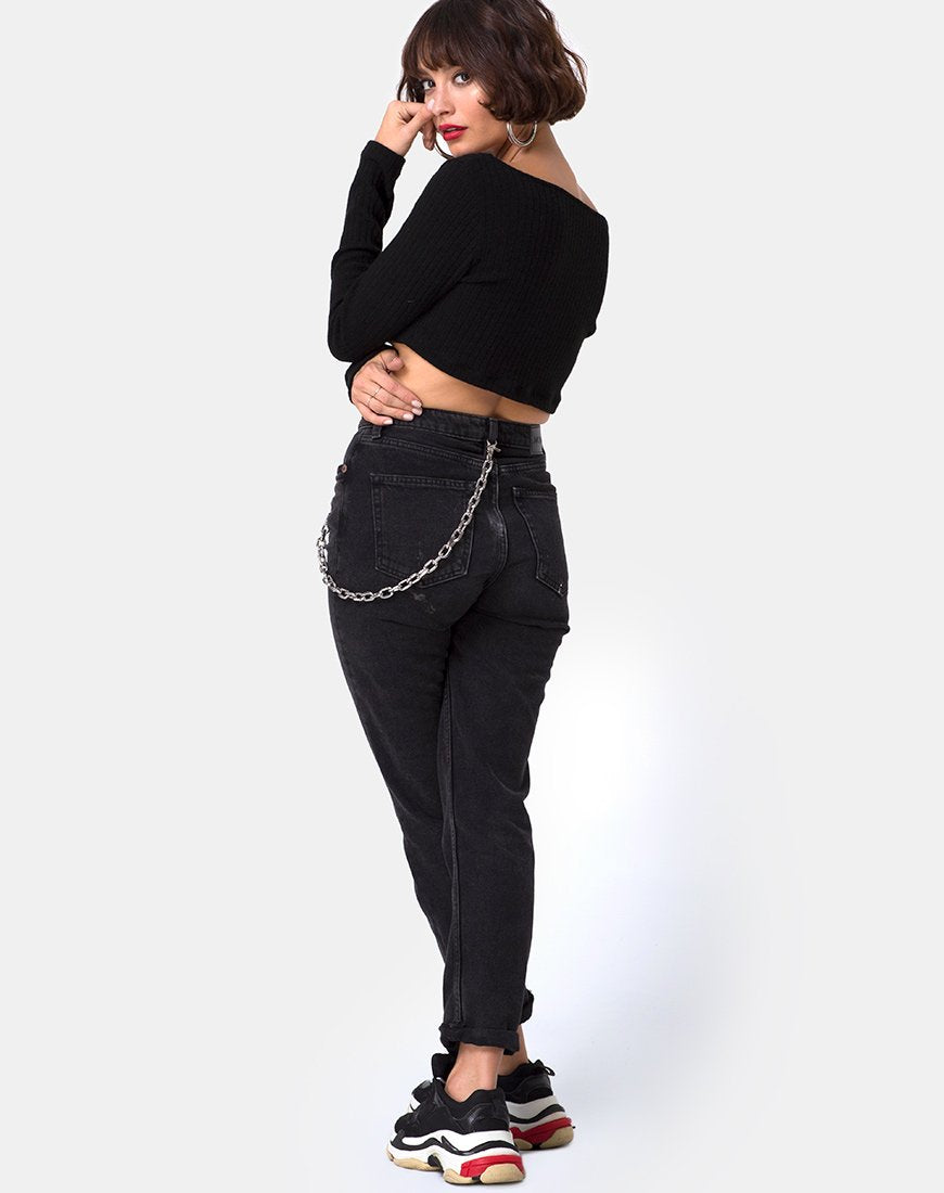 Immagine di Vile Top in Rib Black