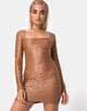 Immagine di Vilan Bodycon Dress in rete leopardata Caramel
