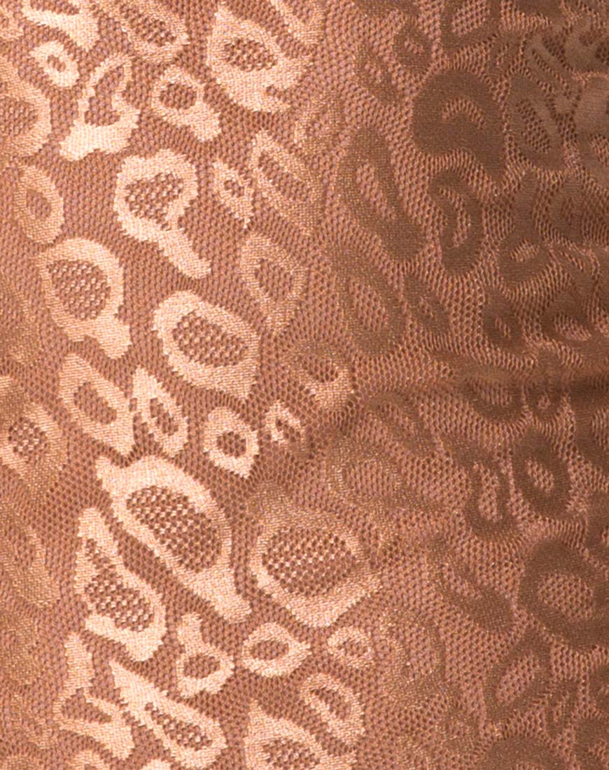 Immagine di Vilan Bodycon Dress in rete leopardata Caramel