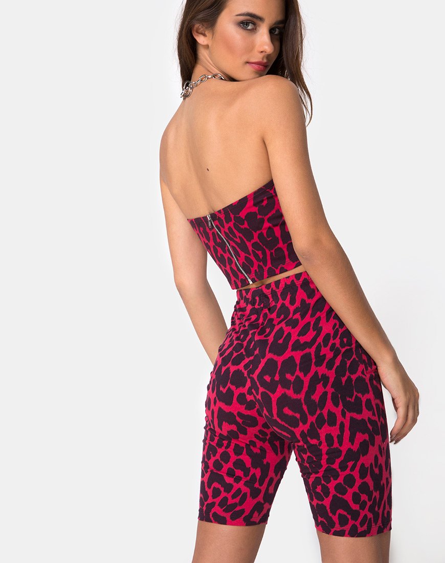Top Villy in rosso giaguaro oversize