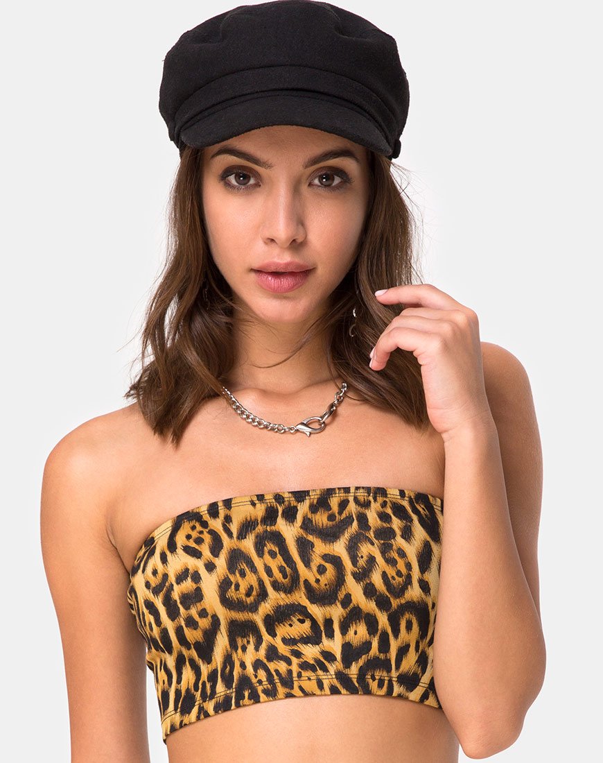 Top a tubo Villy in leopardo