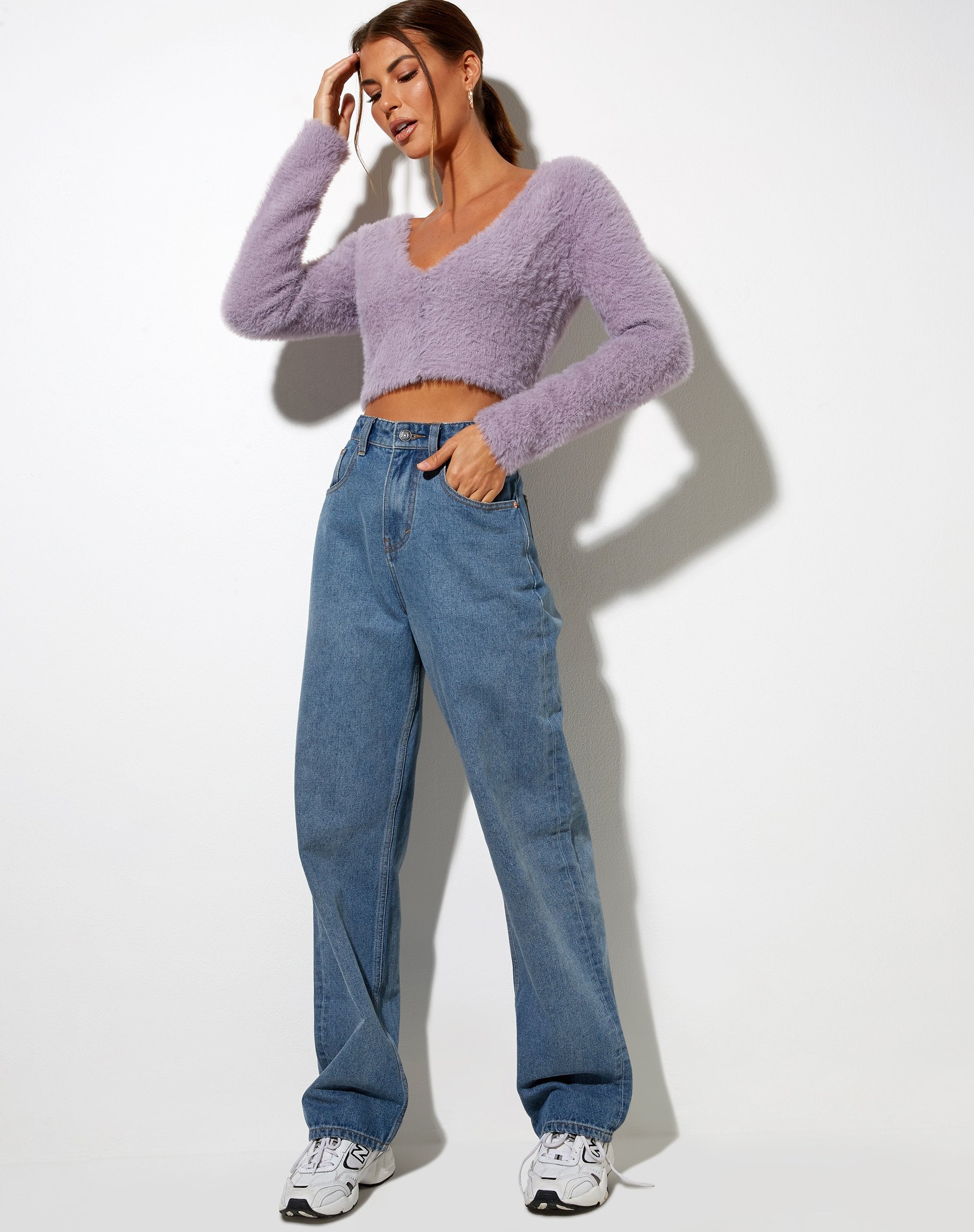 Immagine di Vima Cropped Cardigan in maglia Dusty Lilac