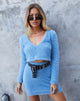 Immagine di Kimmy Minigonna in maglia pelosa Blu carbone