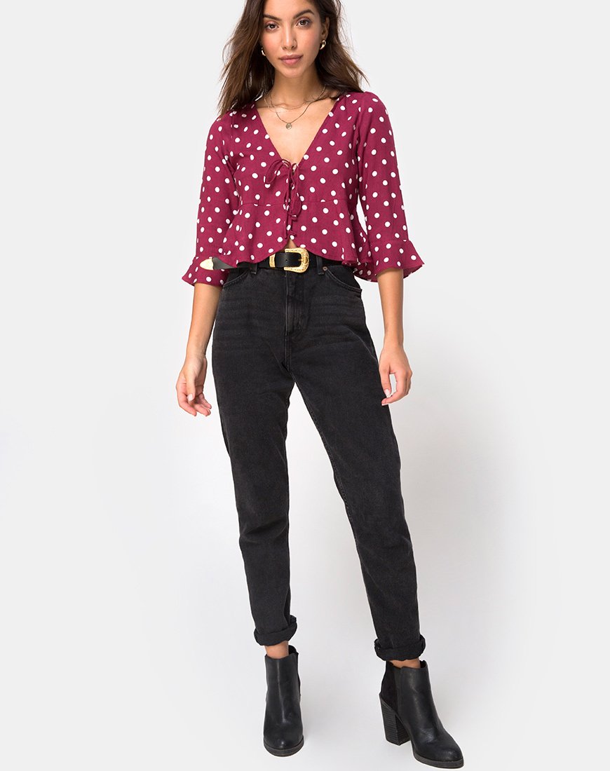 Immagine di Vinequa Top in Medium Polka Wine