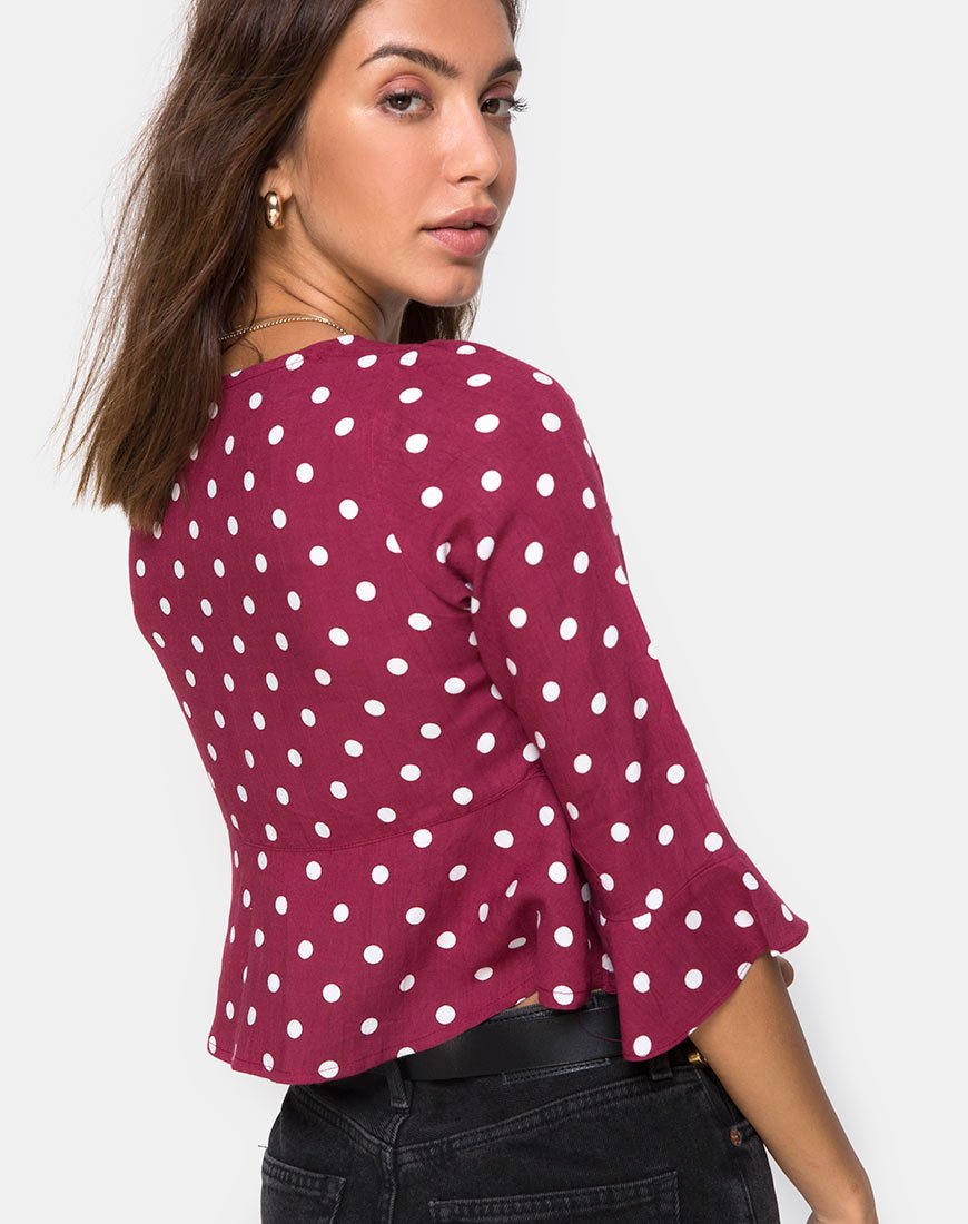 Immagine di Vinequa Top in Medium Polka Wine