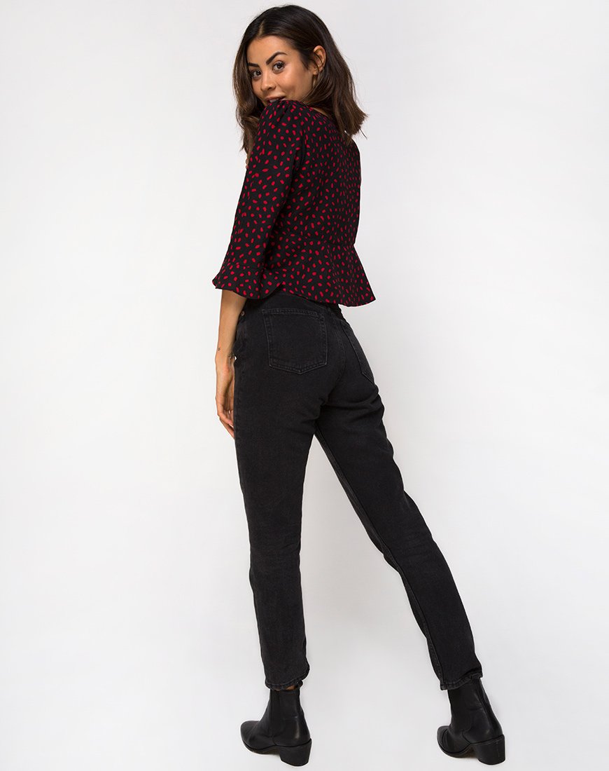 Immagine di Vinequa Top in Mini Diana Dot Nero e Rosso