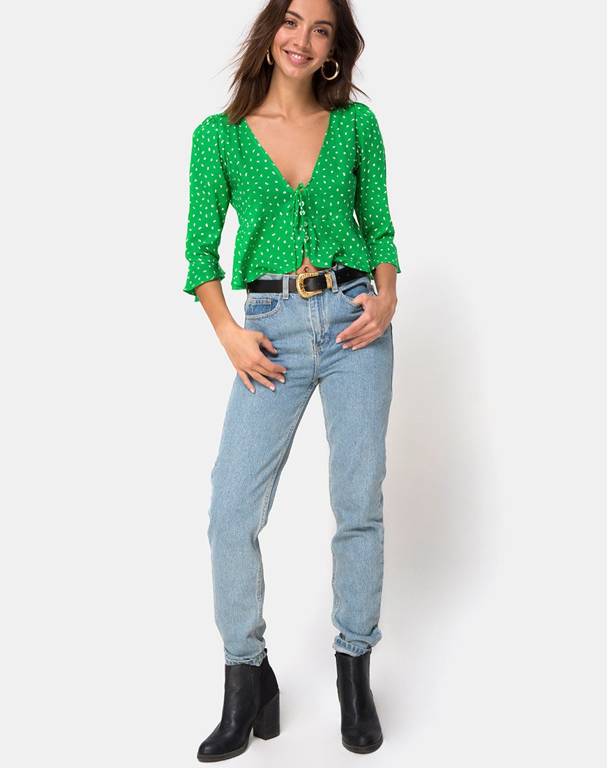 Immagine di Vinequa Blusa in Mini Diana Dot Verde