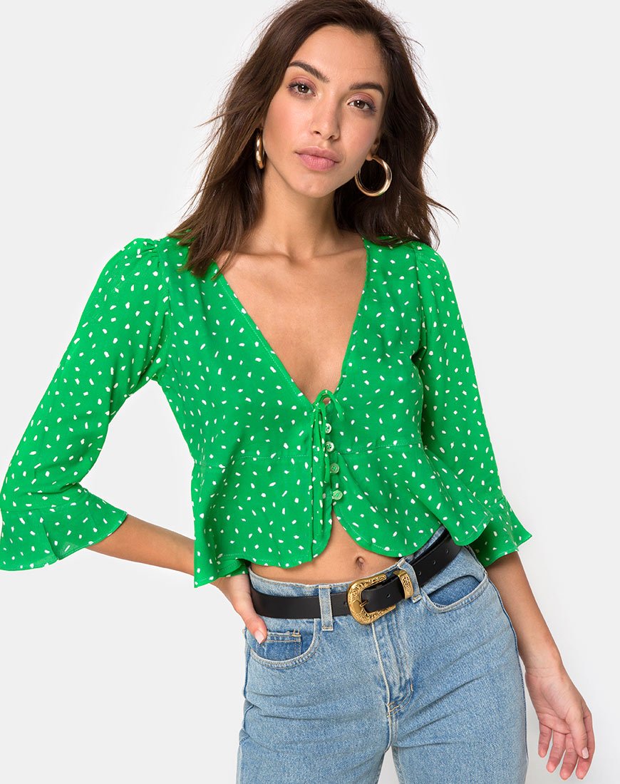 Immagine di Vinequa Blusa in Mini Diana Dot Verde