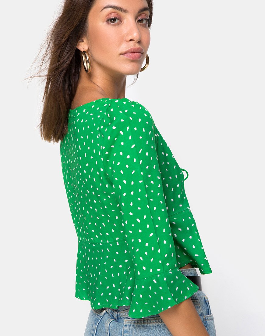 Immagine di Vinequa Blusa in Mini Diana Dot Verde