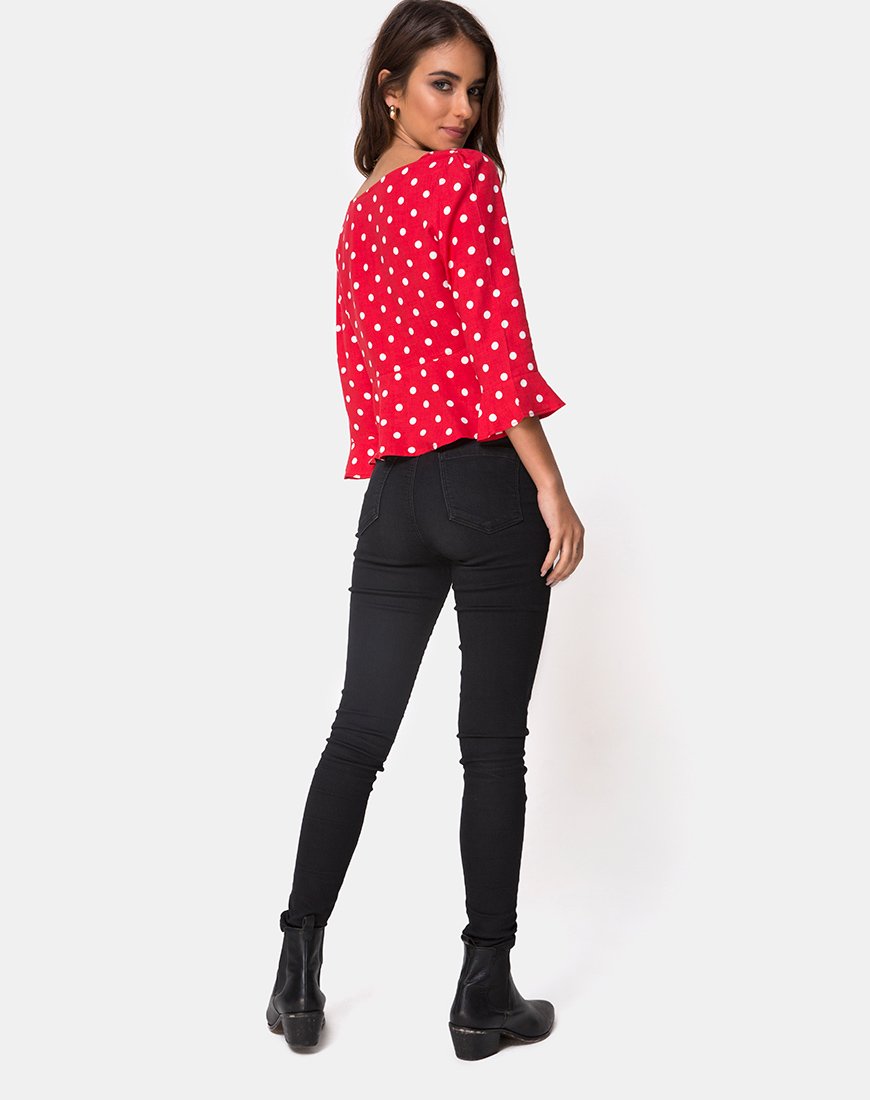 Immagine di Vinequa Top in Medium Polka rosso e bianco