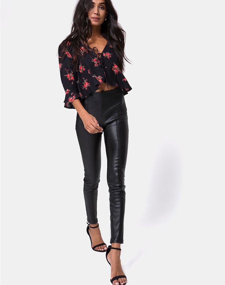 Immagine di Vinequa Top in Soi Rose Nero e Rosso