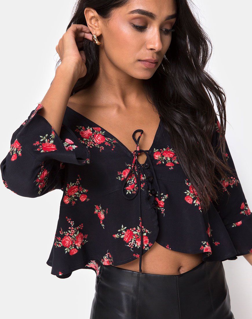 Top Vinequa in Soi Rose Nero e Rosso