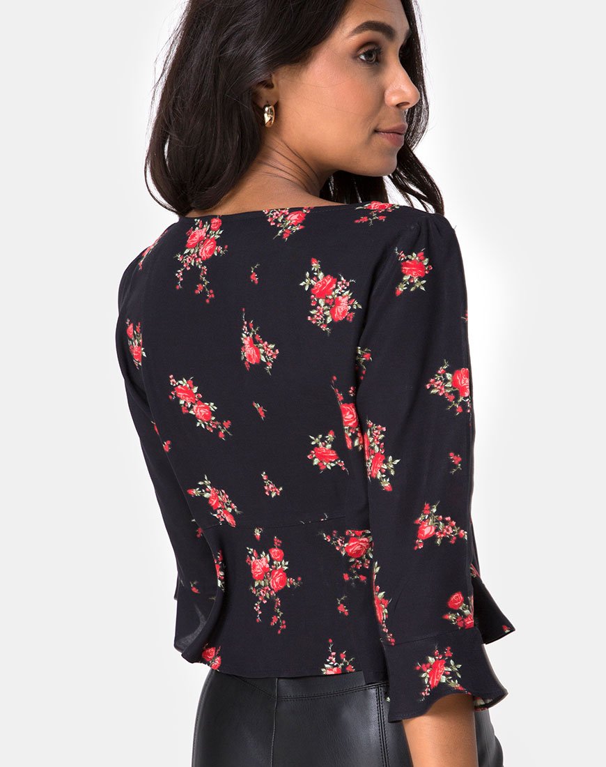 Top Vinequa in Soi Rose Nero e Rosso