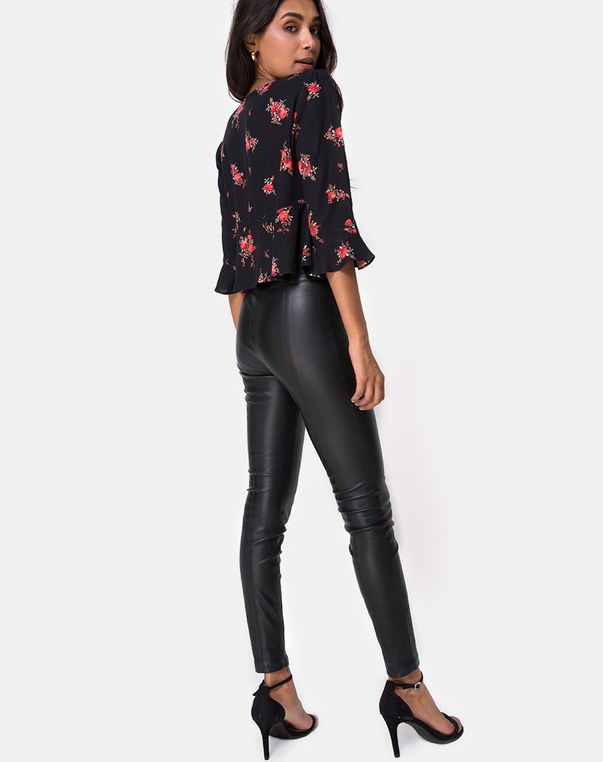 Immagine di Vinequa Top in Soi Rose Nero e Rosso