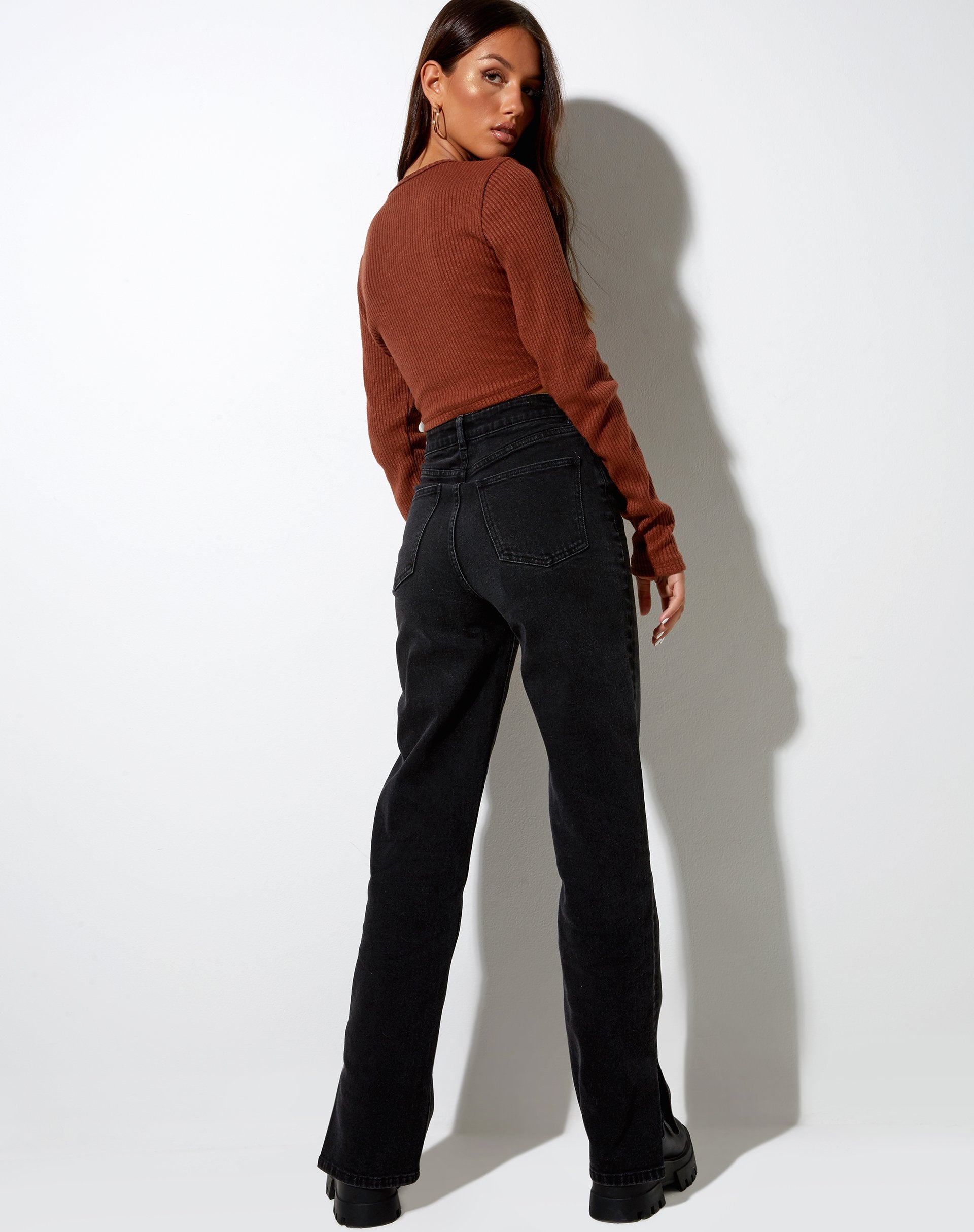 Immagine di Viney Cardigan in Rib Chocolate