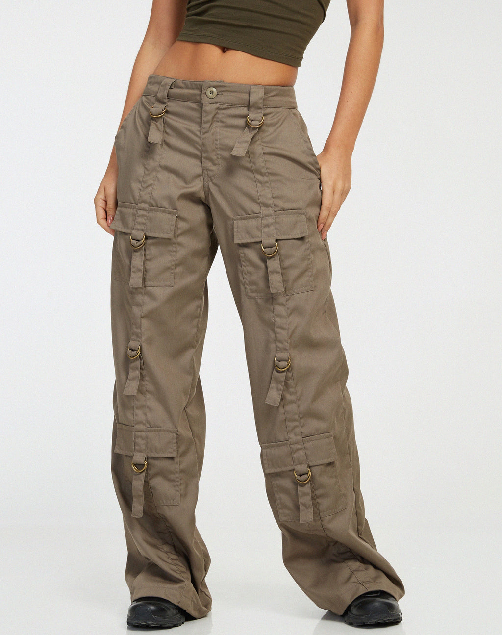 Pantaloni Cargo Vinsa in marrone chiaro